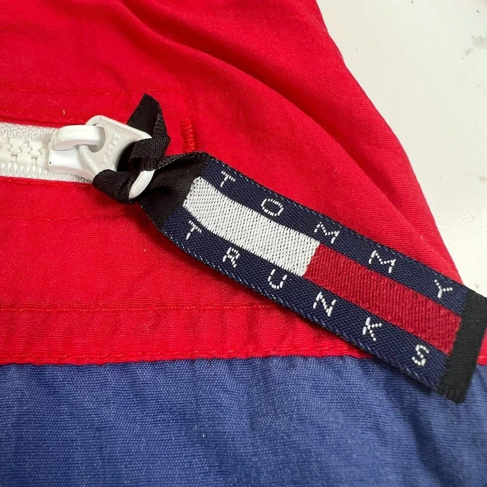 TOMMY HILFIGER Authentic Sailing Gear US/55 Mens Red Blue Swim‎ Shorts Trunks M